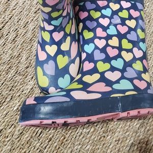 rain boots with hearts